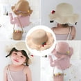 thumbnail image 5 of Conjunto de sombrero de paja y cartera de paja con protección solar para niños con circunferencia de la cabeza de 50 a 54 cm, linda decoración de cerezas, sombrero para el sol de verano Beige, 5 of 5
