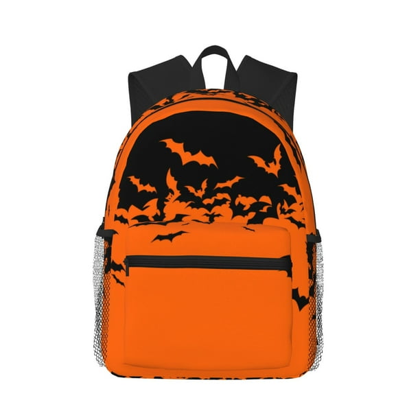 Easygdp Halloween With Black Bats Mochila Casual para Portátil, Mochila para Escuela, Viajes, Negocios