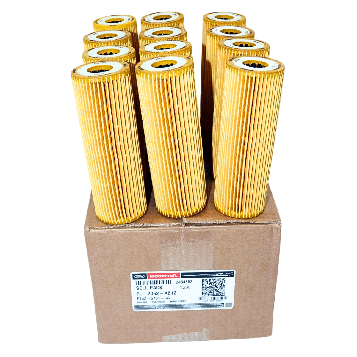 Genuine OEM FL2062A Engine Oil Cartridge Filters - Compatible with Ford 2.7L & 3.0L EcoBoost V6 Engines 2015-2026 - 12 Filter Shop Pack