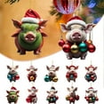 thumbnail image 1 of Colgante Navideño de Acrílico con Forma de Cerdo y Coche Plano para Árbol de Navidad, 1 of 7