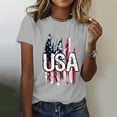thumbnail image 7 of KALE 4th of July Short Sleeve Shirts for Women American Flag Patriotic 2D Independence Day Print Casual Sports T Shirt Y2K Clothes Grey XL, 7 of 7