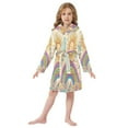 thumbnail image 6 of FORMRS Niños Bathrobe Unisex Hooded Robe Soft Plush Pajamas Sleepwear, Size 4-6T, Beige Rainbow, 6 of 7