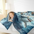 thumbnail image 4 of Manfei Pet Animal Kitten Full Size Comforter Sets,Ocean Animal Shark Bedding Comforter Set,Nautical Adventure Bedding Sets For Girls Teens,Ultra Soft Home Decor Reversible,3pcs, 4 of 8