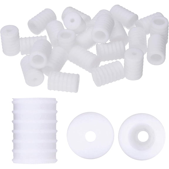 The Beadsmith Fablastic Cord Locks - 7x10mm Cylinder, White Color, Silicone Locks, 48 Pieces, for Elastic Cord Rope Adjuster Non-Slip Stopper