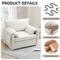 thumbnail image 2 of Single Swivel Sofa Coach Oversized Armchair for Living Room & Bedroom,40“ White Teddy, 2 of 8