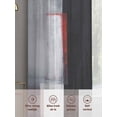 thumbnail image 6 of Red Black Modern Sheer Curtains 96 Inch Length 2 Panels Set, Abstract Oil Painting Geometric Artwork Voile Window Treatment Semi Sheer Long Curtains Drapes for Bedroom/Living Room/Kitchen 52"x96"x2, 6 of 7
