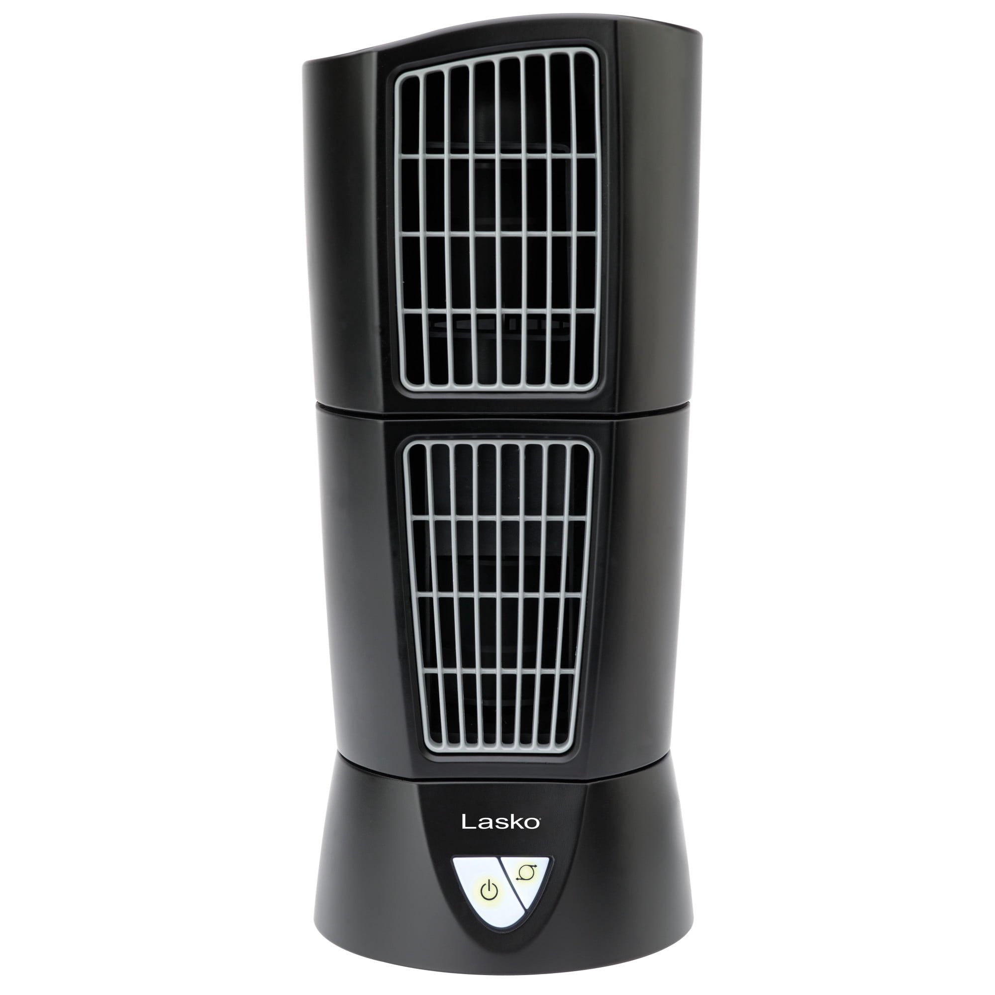 Lasko Platinum Wind Tower 14" 3-Speed Oscillating Table Tower Fan with Pivoting Airflow, Portable Desktop Fan, Black, 4916