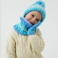 thumbnail image 3 of OGLCCG Kids Pompom Winter Beanie Hat Scart Gloves Set,Boys Girls Knitted Fleece Lined Beanie with Neck Scarf Thick Gloves for Cold Weather 3-10 Years, 3 of 6