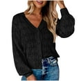 thumbnail image 4 of Brglopf Women's Crochet Cropped Cardigan Lightweight Open Front V Neck Knit Cardigans Long Sleeve Button Up Bolero Shrug Sweater(Black,XL), 4 of 7