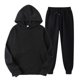 thumbnail image 1 of Conjunto deportivo con capucha y sudadera de color liso para hombre, conjunto deportivo de forro polar con capucha, 1 of 2
