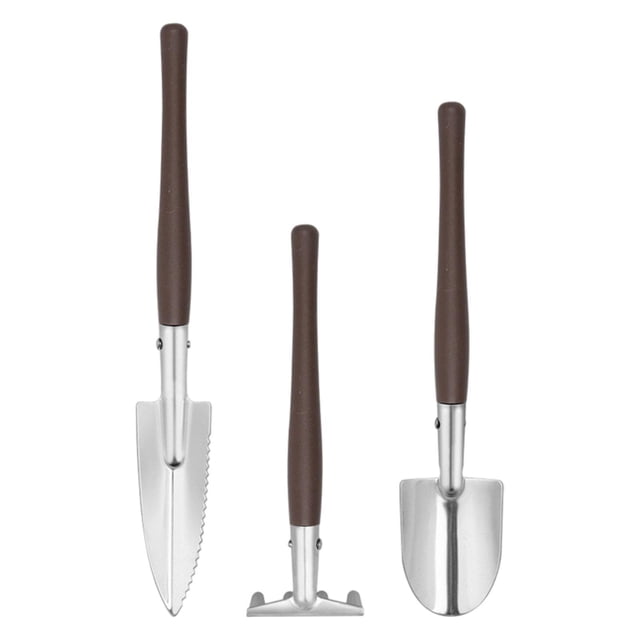 Mini kit de jardinería con paleta y rastrillo, mango ergonómico eficiente, herramientas manuales para plantar plantas en macetas.