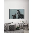 thumbnail image 3 of Parvez Taj "Black Horses" Floater Framed Painting Print on Canvas, 3 of 6