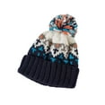 thumbnail image 2 of Knitted Beanie Hat with Colorful Warm Winter Hat Ski Cap for Women Cold Weather Headwear Dark Blue Free, 2 of 3