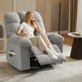 thumbnail image 2 of LIZHOUMIL Swivel Rocker Recliner Chair, Massage & Heat, USB Charger, Linen Fabric, 2 of 7