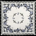 thumbnail image 2 of Delft Blue Onion Flower on Ivory (23" / 33" Round and Square Topper), 2 of 4