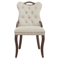 thumbnail image 2 of Tcbosik 2 Pack Upholstered Velvet Chairs, Modern Dining Chair with Button Tufted Back, Accent Chair with Wood Legs for Kitchen, Living Room, Beige, 2 of 11