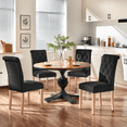 thumbnail image 2 of Yaheetech Set of 2 Classic Fabric Upholstered Tufted Dining Chairs for Home and Restaurants, Black, 2 of 9