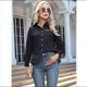 thumbnail image 4 of Camisas de Vestir de Larga con Botones para Mujer, Blusas de Oficina con Cuello Antiarrugas. Negro XXXL, 4 of 8