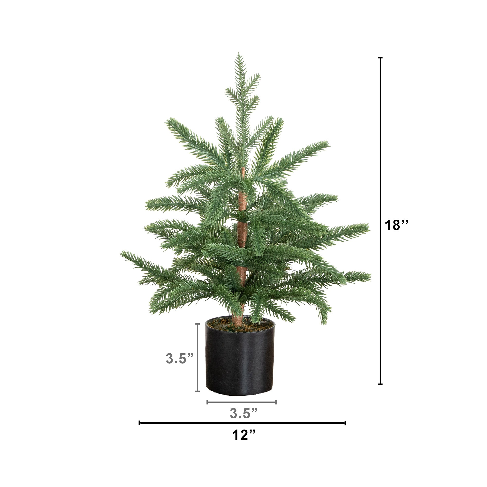 18in. Pre-Lit Artificial Christmas Tree with 12 LED Lights