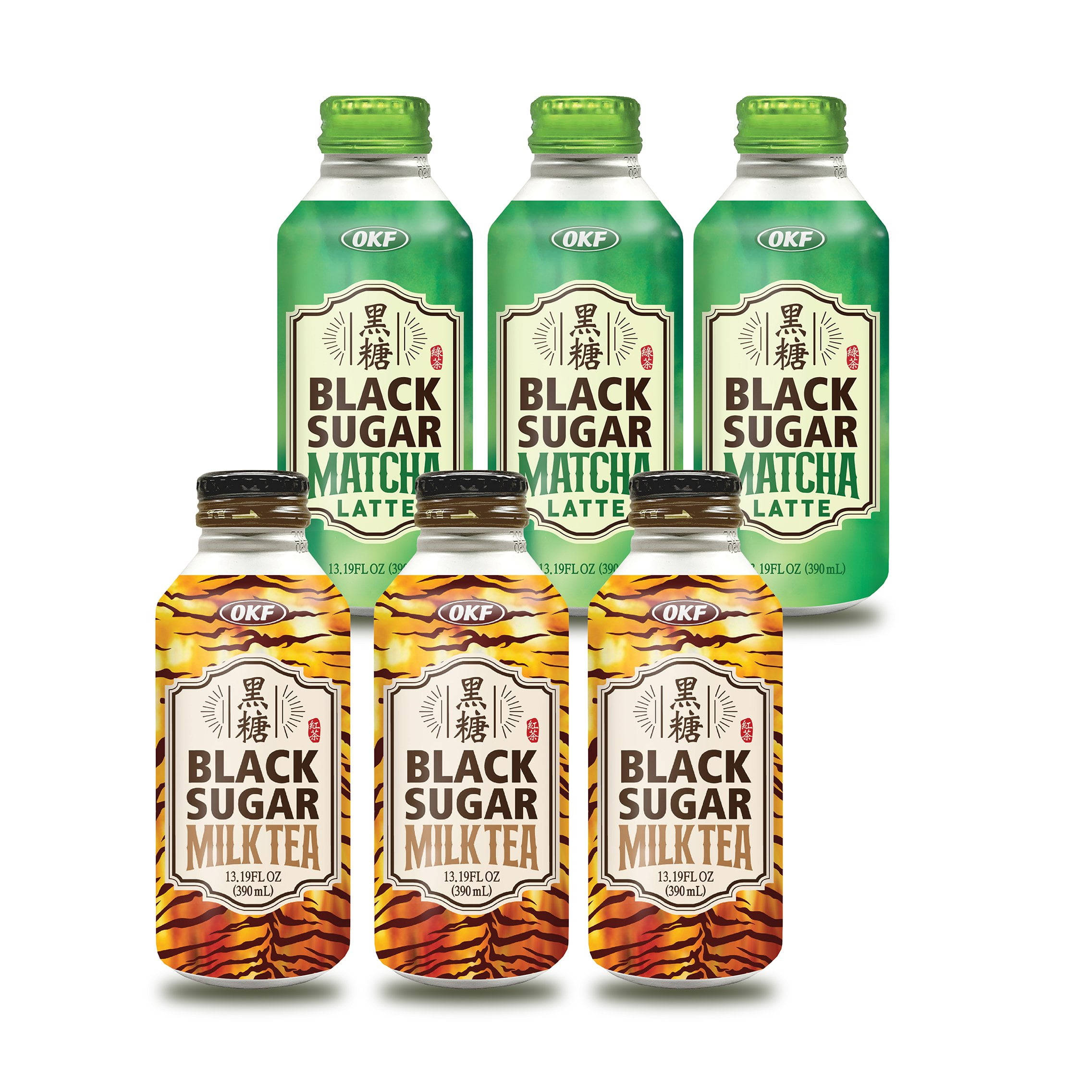 OKF Black Sugar / Matcha latte 6 pack / 13.1 fl oz