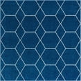 thumbnail image 3 of Unique Loom Trellis Frieze Collection Area Rug - Geometric (7' Square Navy Blue/Ivory), 3 of 7