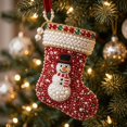 thumbnail image 4 of 2026 Holiday 3.15 inches Christmas Stocking Christmas Mica Ornament, Shimmering Acrylic Tree Hanging Ornament with Complete Hanging Strings, 4 of 8