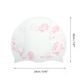 thumbnail image 4 of Ofertas Únicas 1 Pc Gorro de Baño de Silicona Impermeable Impreso de Loto Rosa Blanco, 4 of 5