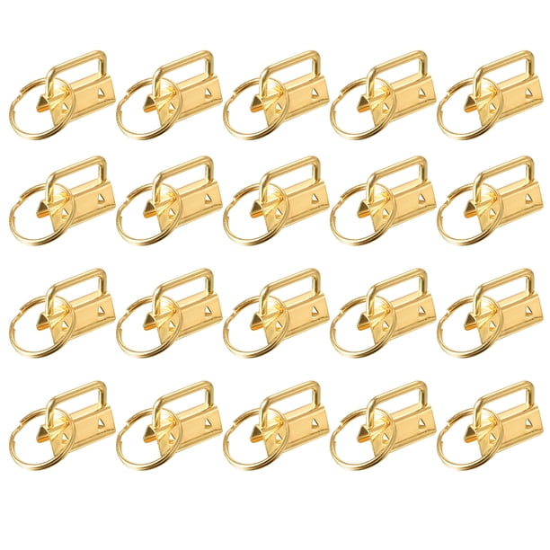 60uds 26mm/1 Pulgada Llavero Herraje con Llavero Anillo para Bolsa Correas Pulseras, Cordones, Oscuro Dorado