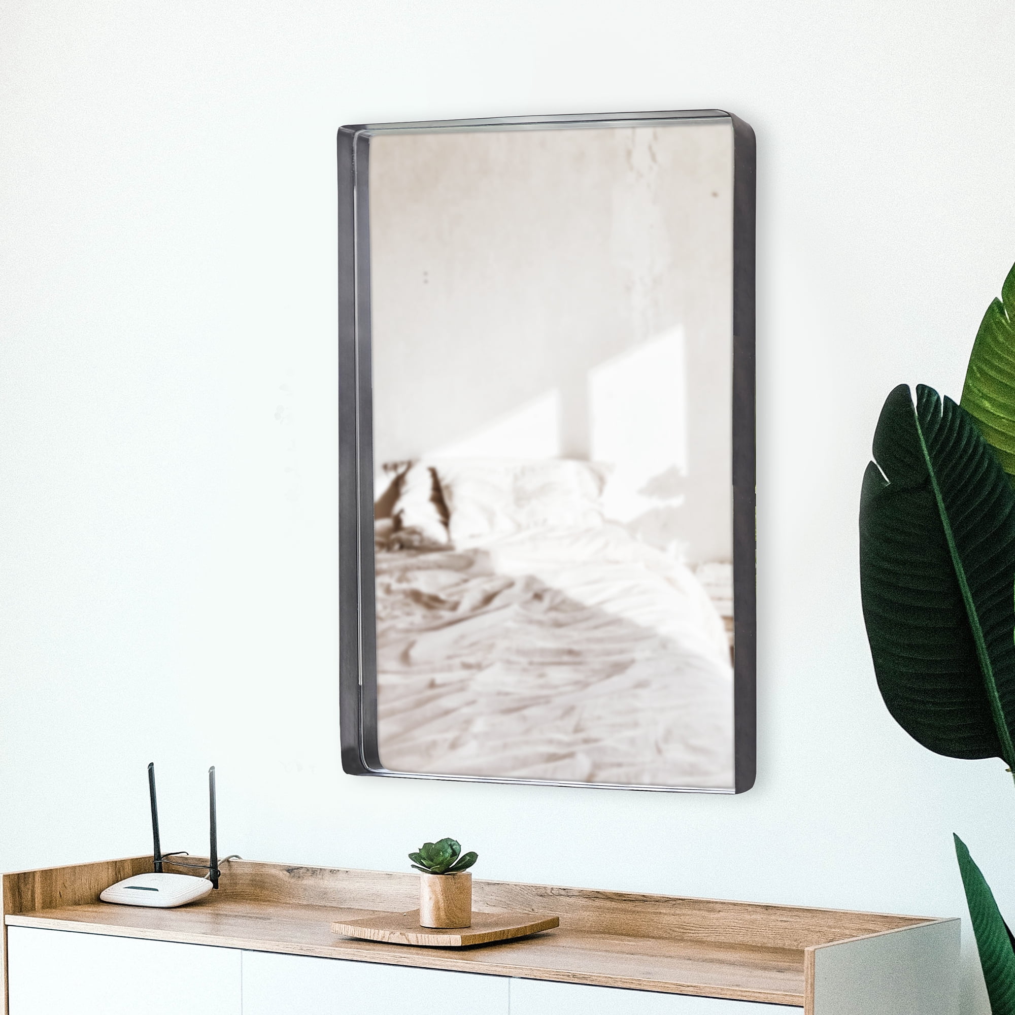 Tyler Dillon Rectangular Silver Metal Framed Steele Wall Mirror - 40" H x 30" W x 2" D