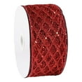 thumbnail image 2 of 1 Roll 2.5 Inch Glitter Diamond Mesh Wired Ribbon for Christmas Tree Gift Wrapping Crafts Bows Wreaths Garland Tree Topper Holiday Decor 10 Yards, 2 of 9