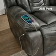 thumbnail image 5 of Power Zero Gravity Recliner Chair with LED Light, USB Ports, Faux Leather Electric Reclining Chair for Living Room Gray, 5 of 7