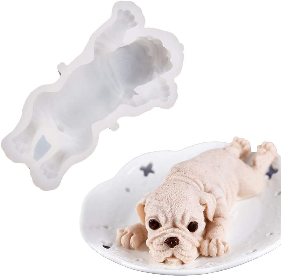 3D  Shar Pei Mould Ice Cream Mousse Cake Fudge Chocolate Silicone Mold Realistic Cute Puppy Cake Decoration Kitchen Baking