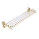 thumbnail image 1 of Estante de baño de pared con barandilla de acero inoxidable dorado, estante de ducha flotante desmontable, 1 of 7