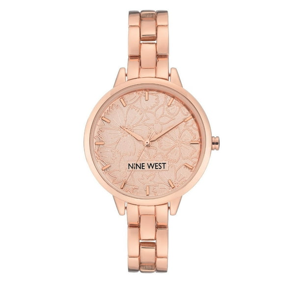 Reloj Nine West Para Dama Extensible De Acero Color Oro Rosado Nw2226Rgrg