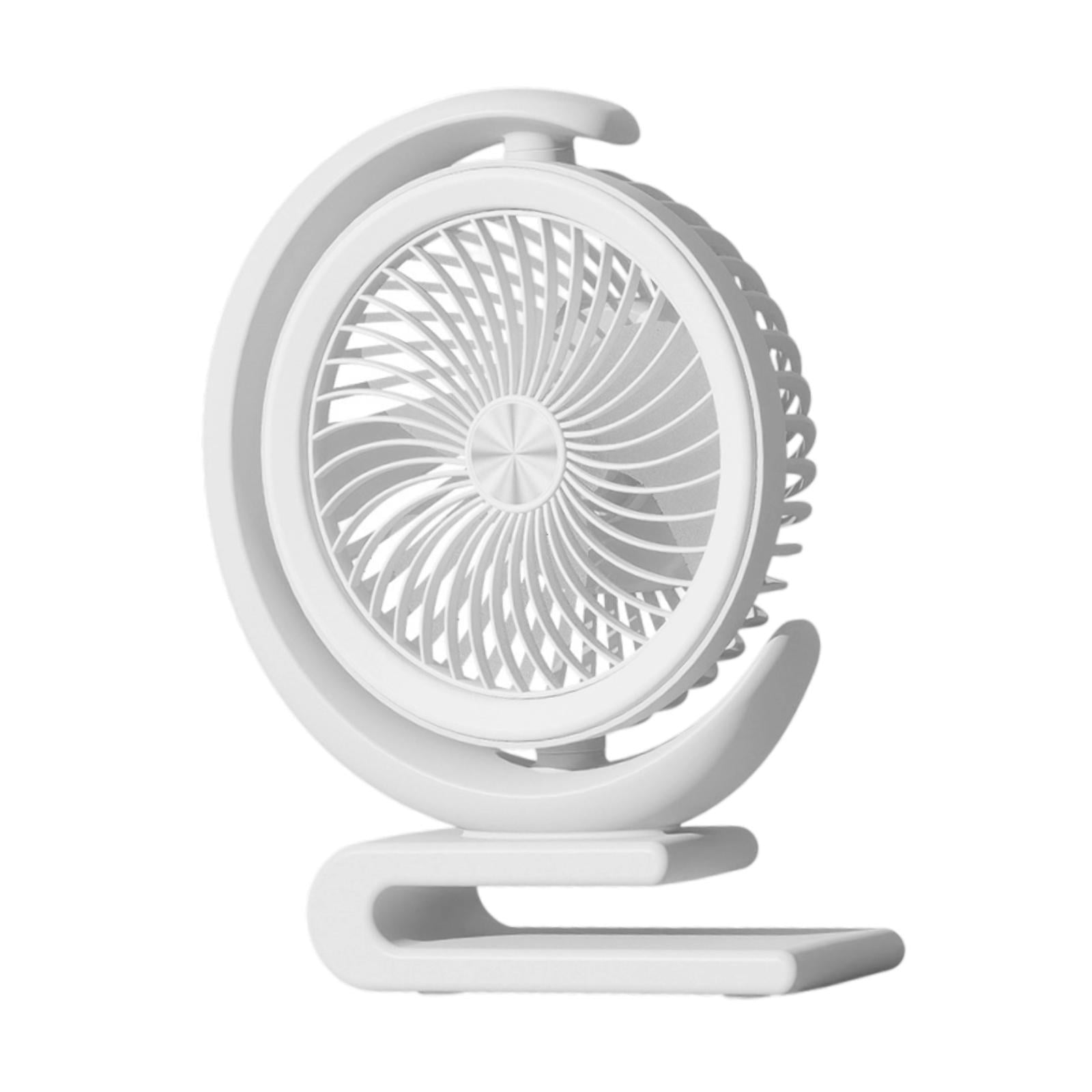 Baoblaze Desktop Fan Portable with Night Light for Dorm Bathroom Kitchen White