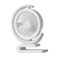 thumbnail image 3 of Ventilador de escritorio de 3 velocidades, viento fuerte, ventilador de mesa doméstico, tiempo de trabajo prolongado, carga USB Blanco, 3 of 9