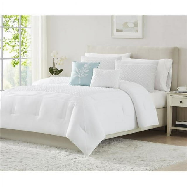 RT Designers Collection CML20597Q Luna Comforter, White - Queen Size - 5 Piece