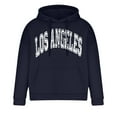thumbnail image 5 of OWMEOT Men's Fleece Hoodies LOS ANGELES Printed Hoodie Pullover Tops Casual Letter Hooded Sweatshirts with Pocket, 5 of 6