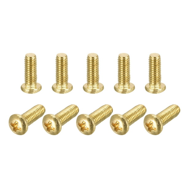 Tornillos de máquina de latón M3x8mm Uxcell, pernos de cabeza plana Phillips 50 Pack