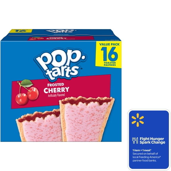 Pop-Tarts Frosted Cherry Toaster Pastries, Breakfast Foods, Shelf-Stable, 27 oz (16 Count)