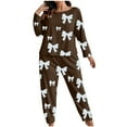 thumbnail image 3 of Censtreet Women's Plus Size 2 Piece Pajama Set Long Sleeve Shirt with Long Pajama Pant Printed Pj Lounge Sets XL-5XL, 3 of 5