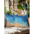 thumbnail image 2 of Outdoor Throw Pillow Set of 2, Blue Ombre Coastal Waterproof Pillow with Insert Included, Summer Nautical Beach Ocean Seaside Decorative Accent Cushion Sofa Pillows for Patio Porch, 18 x 18 In, 2 of 8