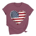 thumbnail image 7 of Zynoxe Independence Day T Shirts for Women Fashionable Round Neck Graphic Tees Patriotic Short Sleeve Going Out Summer Tops (#03 Wine,S), 7 of 7