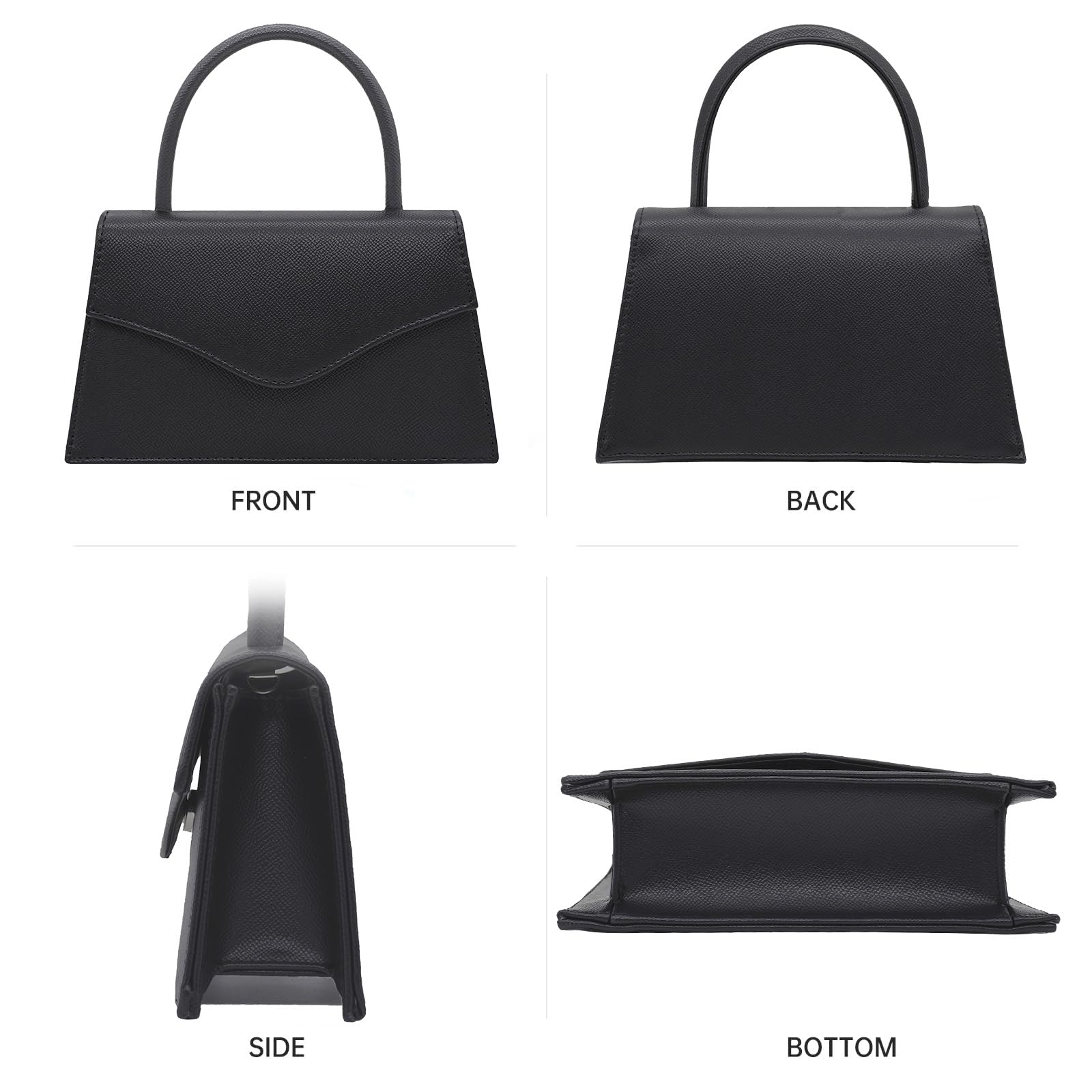 Milisente Women's Evening Bag Bridal Party Clutch Purses Cocktail Prom Handbags with Patent Leather（Embossed Black）