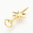 thumbnail image 3 of 2pcs Brass Pendants with Jump Rings North Star golden 17x9.7x2.5mm Hole: 3.4mm, 3 of 3