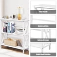 thumbnail image 5 of Giantex 3-Tier Bookcase & Bookshelf, Stable Open Storage Shelf w/Solid Wood Frames & X-Design for Home Office, White, 5 of 8