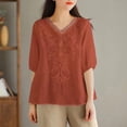 thumbnail image 2 of Summer Women's Three-Dimensional Embroidery T-Shirt, 2 of 7