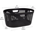 thumbnail image 3 of L Laundry Basket Clothes Hamper Wicker Design Plastic L x .W x .H Ivory, 3 of 6