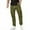 Army Green, variant on Men's Tapered Pants Drawstring Elastic Waist Trousers With Zip Pockets Solid Color Casual Stylish Sports Pants (XL, Navy)