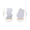 thumbnail image 4 of UPOUART Wooden Base Vanity Mirror with Silver Frame for Desk and Bedroom Decor 2 Pieces, 4 of 8